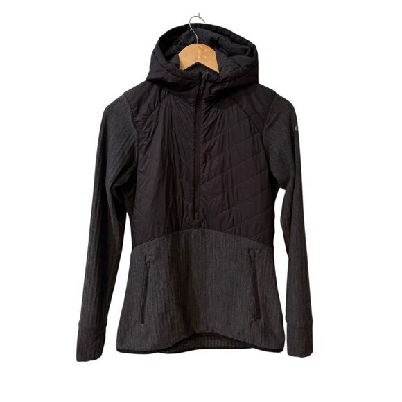 Icebreaker Women Descender Hybrid Half Zip Hooded Jacket M Black / Jet Heather - Picture 1 of 13
